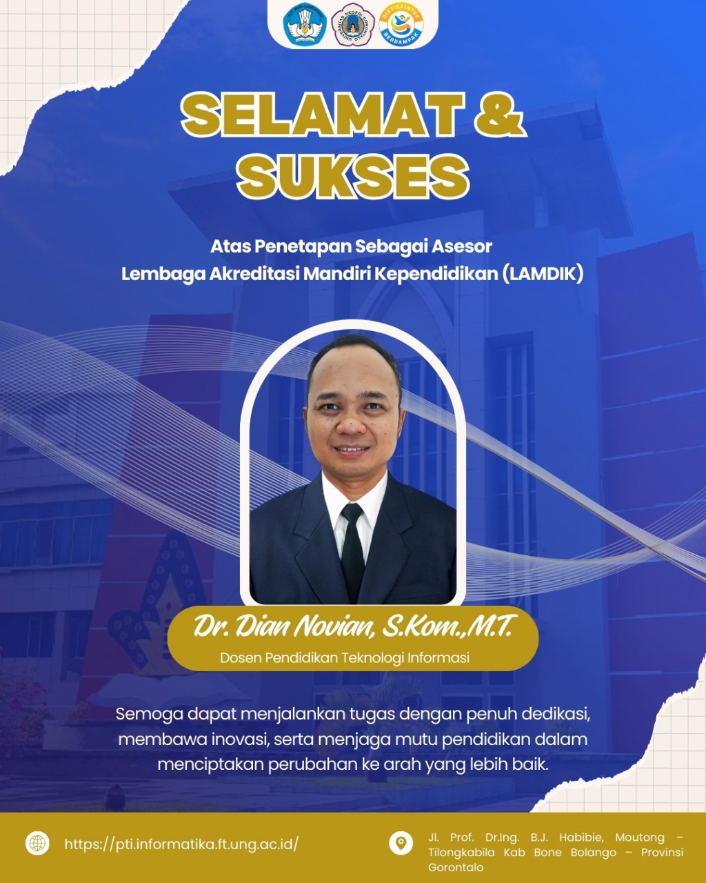 Dosen Fakultas Teknik UNG Lolos Sebagai Asesor LAMDIK, Harumkan Nama Universitas